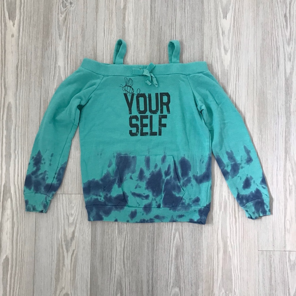 Cold shoulder sweater.